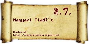 Magyari Timót névjegykártya